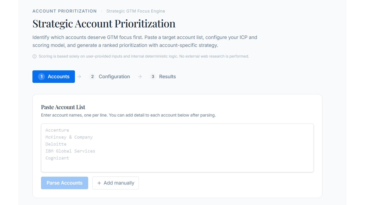 FAxis Strategic Account Prioritization screen