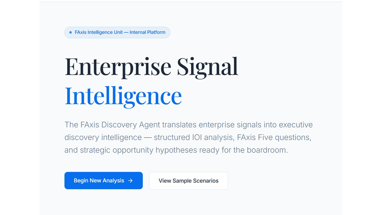 FAxis intelligence methodology — constructed, not retrieved